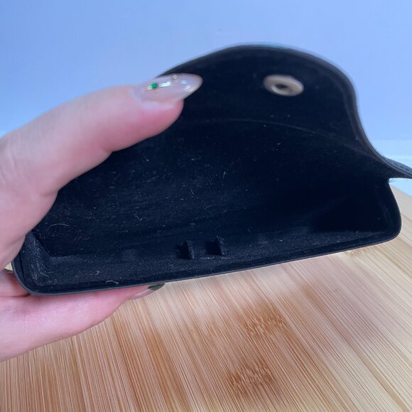 Ray Ban Black Pebble Grain Sunglasses Case Faux Leather Button Snap Down - Picture 6 of 6